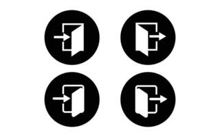 login and Log out flat icon with an arrow pointing to it in white background. white Sign in and sign out icon symbol eps 10. vector
