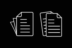 Document icon. Note, information, paper, sheet, pictogram, contract, copy concept. Black silhouette, glyph illustration isolated for web design. vector