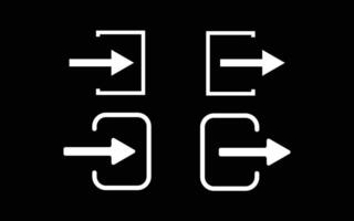 login and Log out flat icon with an arrow pointing to it in white background. white Sign in and sign out icon symbol. Entrance and exit sign icon. vector