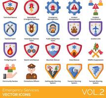 Emergency services icons set vector
