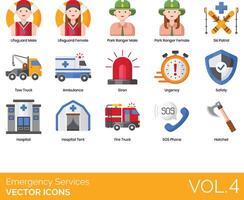 Emergency services icons set vector