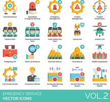 Emergency service icons set vector