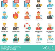 Emergency services icons set 1 vector