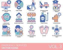 Emergency services icons set vector