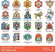 Emergency services icons set, set of icons for emergency services, emergency services, emergency services vector