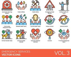 Emergency services icons set, vol 3 vector