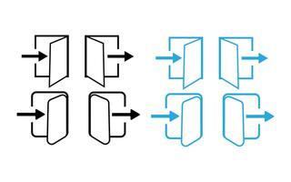 Sing in and sign out, login and logout icons vector