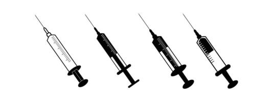 flat style icon Syringe Icon collection in different style. Syringe Injection Medical Icons. vector