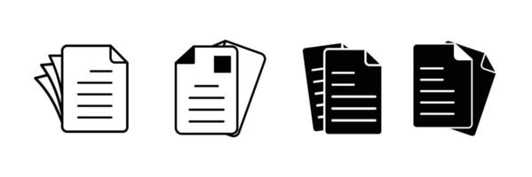 page, paper, document, business, office, file, paperwork, folder icons set. vector