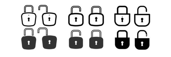Lock icon set simple design. vector