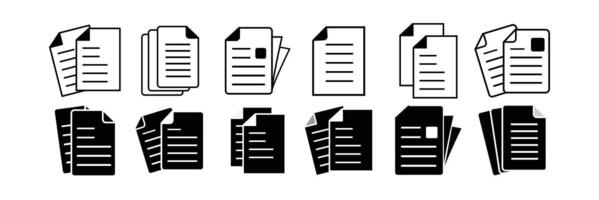 Document icon isolated graphic. Paper document page icon element. Agreement file symbol. vector