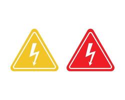 Danger high voltage icon. Danger High Voltage Symbol Sign with red and yellow colour Isolate On White Background . vector