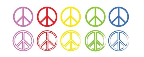 Peace Symbol or Icon in different style and colorful collections. vector