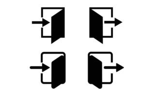 Set of Login and Logout icons for your web site or mobile app vector