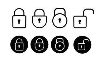 Locks icons collections. Privacy icons. Locked and unlocked icons. vector