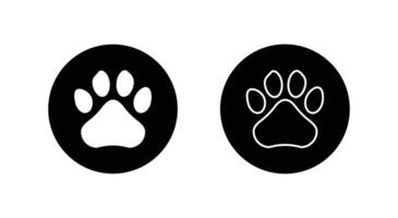 white Paw icon for mobile concept and web design. dog or cat paw paw print sign and symbol. vector