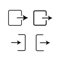 simple login and Log out flat icon with an arrow pointing on white background. vector