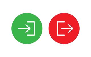 Enter exit icon. Log in log out icon vector