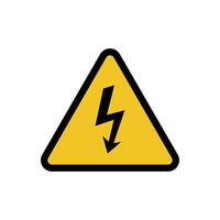 High voltage icon, danger symbol isolated on white background, web button. vector
