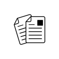 Paper documents icons. Line sumbol. File icon. Folded written paper. Line icon. vector