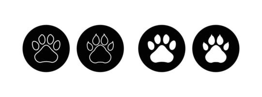 zoology icon logo illustration. Paw Print symbol template for graphic and web design collection vector