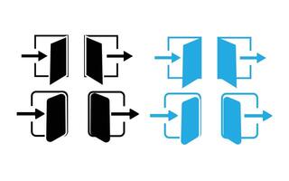 Login and logout icon in generic design. Sign in and sign out sign symbol. vector