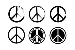peace line icon in different style and. brushes vector