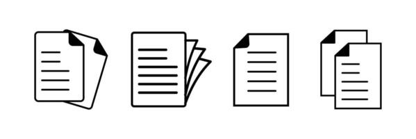 Document or File icons set in different style. vector