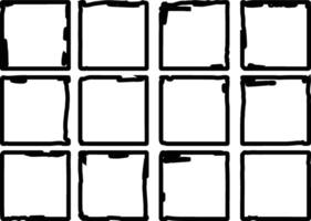 A Set of Grunge Square Frames Silhouettes vector