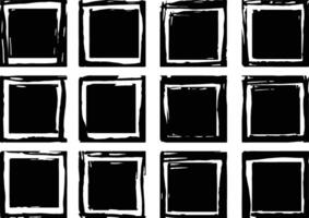 Set of Grunge Square Frames Silhouettes vector
