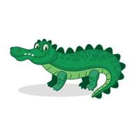 Crocodile cartoon on a white background. illustration with a crocodile in cartoon style. A baby crocodile. vector