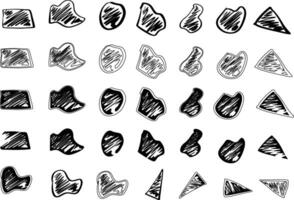 Set of Scribble Shapes vector