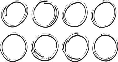 Set of Hand drawn Circles vector