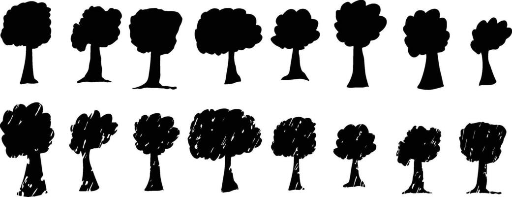 Set of Trees Silhouettes