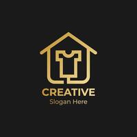 Shirt home icon for shop isolated on black background. Simple sign for web site or mobile app. vector