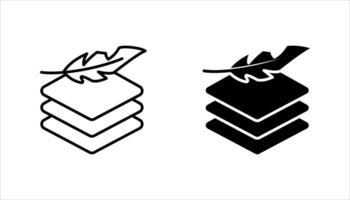 fabric with feather filler icon set,, high comfort structure, less weight, illustration on white background vector