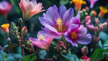 Beautiful flowers in the garden photo