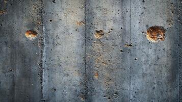 Industrial Concrete Wall with Porous Texture and Rust Stains photo