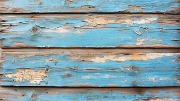 Rustic Blue Painted Wooden Boards with Peeling and Cracking Surface photo