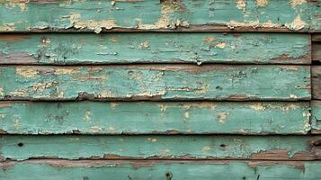 Distressed Mint Green Wooden Siding with Extensive Paint Deterioration, and Natural Aging Patterns photo