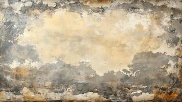 Distressed Vintage Concrete Wall with Cream and Gray Mottled Pattern photo