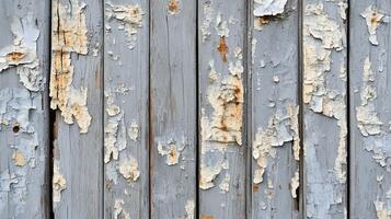 Weathered Gray Wooden Siding with Extensively Cracked and Peeling Paint photo