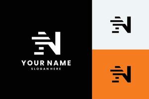 Initial Letter N Fast Speed Logo. Alphabet Suitable for Fast, Power, Flash, Identity, Moving and Speed. vector