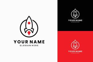 rocket in circle icon concept logo design template illustration vector