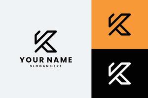 Logo Design with letter K monoline vector