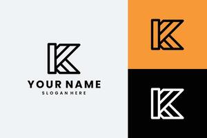 Logo Design with letter K lineart vector
