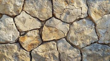 Textured Natural Stone Surface with Gray and Rusty Orange Mineral Deposits photo