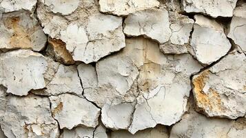 Detailed Grungy Wall with Peeling Plaster, Deep Cracks, and Natural Aging Patterns photo