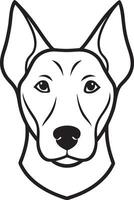 Dog Face Line Drawing Minimal Style Puppy Portrait vector