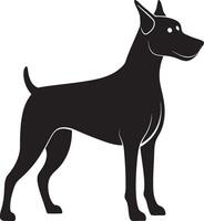 Standing Dog Silhouette Minimal Pet Graphic for Logos and Prints vector